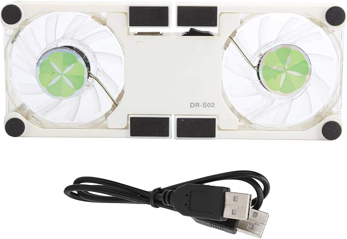 ASHATA Portable Laptop Cooling Pad, with Antiskid Mount, Light Emitting Fan, USB Foldable Heat Dssipation Stand for Notebook Computer (White)