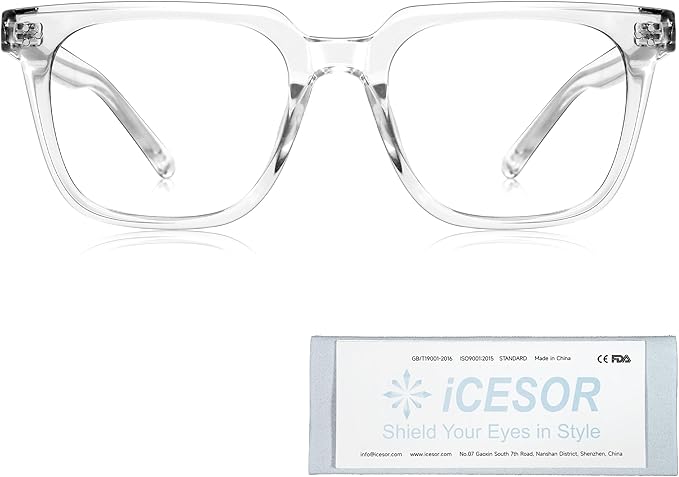 Oversized Square Blue Light Glasses for Woman Men fashion Reduce Eyestrain Protection for TV/Computer/Gaming