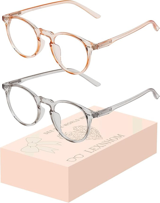 Blue Light Glasses for Woman, Blue Light Blocking Lightweight Round Eyeglasses for Computer TV Gaming Phone Screen,Eye Strain