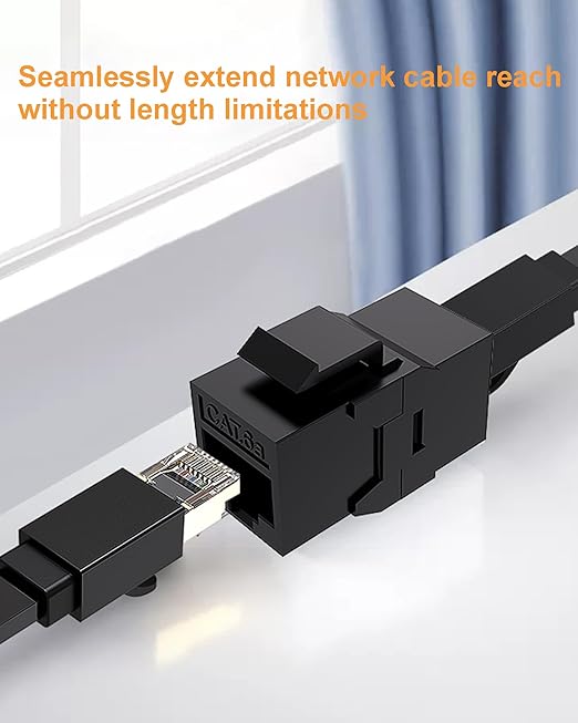 20 Pack CAT6A RJ45 Keystone Couplers, Ethernet Keystone Jack Female to Female RJ45 Couplers UTP for Cat6a/Cat6/Cat5e/Cat5 Network Cable Black