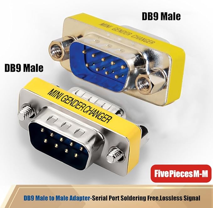 10-Pack 9Pin RS232 Serial Cable DB9 Male to Male/Female to Female Mini Gender Changer Adapter Coupler Connector