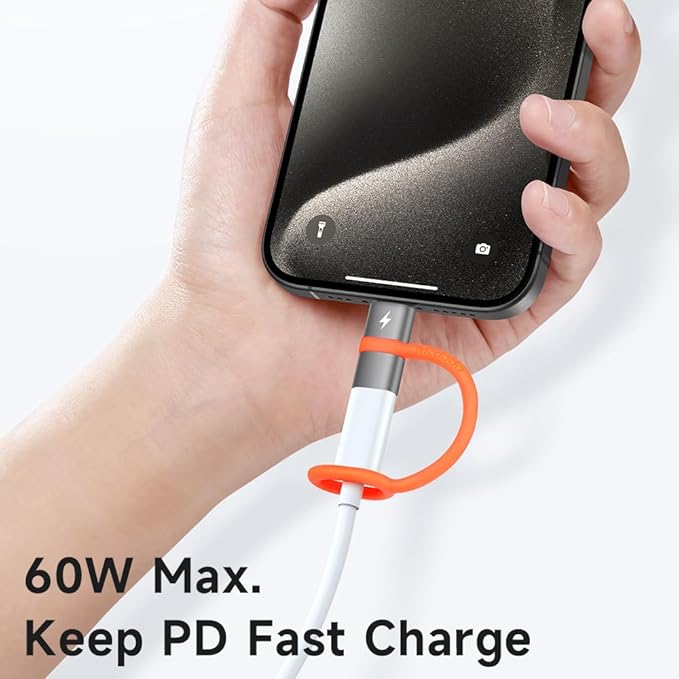 mcdodo 60W Lightning to USB C Adapter, Lightning Female to USB-C Male Adapter Support Fast Charging and Data Transfer for iPhone 15 16 Pro/ProMax/iPad/MacBook/Galaxy, Not Support OTG/Audio
