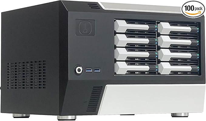 Generic ZhenLoong-X86 8 Bay NAS case Server Storage Chassis Hard Disk Drive hot-swap 12Gb backbplane SFF8643 Interface Support MATX/ITX MB/USB3.0 * 2 Come with PCIe X4 8 SATA Expansion Card