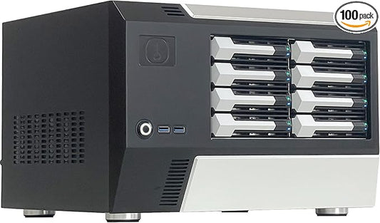Generic ZhenLoong-X86 8 Bay NAS case Server Storage Chassis Hard Disk Drive hot-swap 12Gb backbplane SFF8643 Interface Support MATX/ITX MB/USB3.0 * 2 Come with PCIe X4 8 SATA Expansion Card
