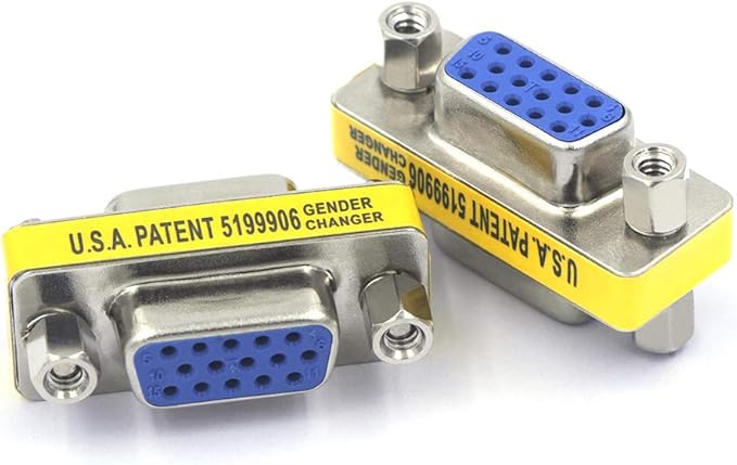 VCE VGA Female to Female Adapter, SVGA Coupler HD15 Mini Gender Changer VGA Cable Extender, 4Pack