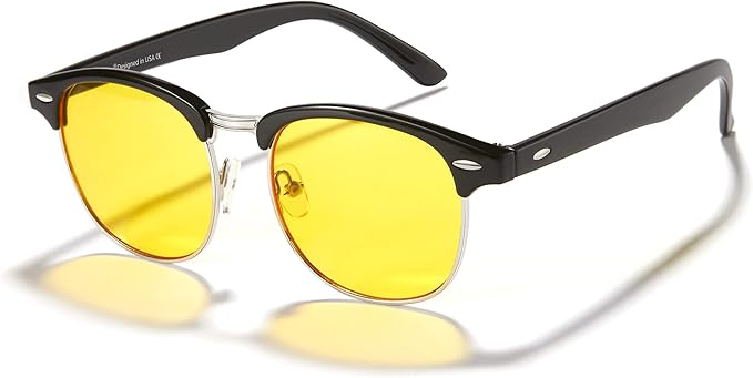 Cyxus Blue Light Glasses Men Retro Semi Rimless Clear Blue Light Glasses for Computer Eye Strain Gaming Glasses Anti Harmful Blue Light 8056Y01