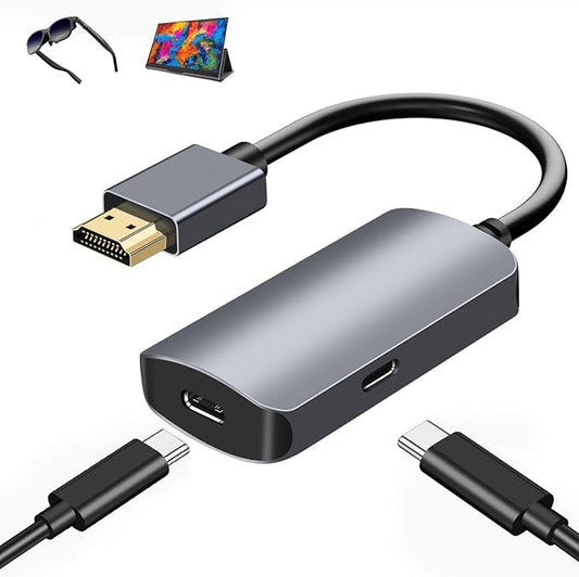 HDMI to USB C Adapter 4K60Hz, Unidirectional HDMI Male (Source) to USB C Female (Display) for Portable Monitor, AR Glasses XREA-L One/Air 2 Pro/VITURE Pro/Rokid, PS4/5, B0X, Switch, ROG Ally
