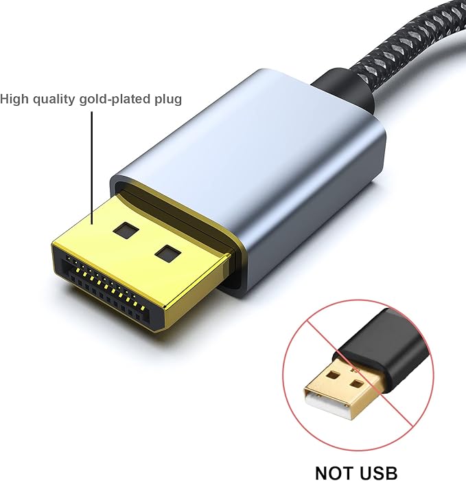 BENFEI 2 Pack 4K DisplayPort to HDMI Adapter Cable, (2K 60Hz, 1080p 120Hz) Uni-Directional Display Port to HDMI Monitor Converter Compatible for HP, Dell, GPU, AMD, NVIDIA, More. Male to Female
