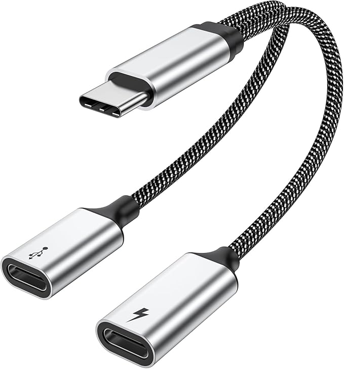 MOGOOD USB C Splitter Type C Y Splitter Cable(NOT for Monitor) C Male to 2USB-C Female Cord (Charging Split NOT Supported) Double USB C Port Hub for Mac,Xbox One,PS5,Quest3