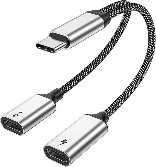 MOGOOD USB C Splitter Type C Y Splitter Cable(NOT for Monitor) C Male to 2USB-C Female Cord (Charging Split NOT Supported) Double USB C Port Hub for Mac,Xbox One,PS5,Quest3