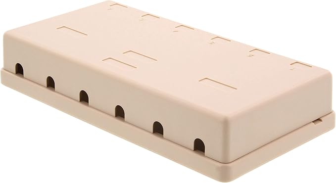 Networx® 6-Port Ethernet Keystone Jack Surface Mount Box, Unloaded, Ivory