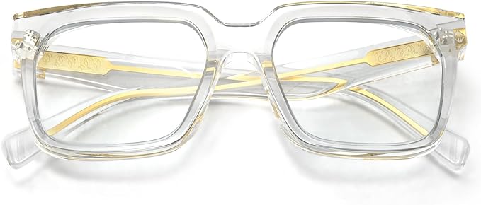 VISOONE 2 Pack Rectangle TR90 Blue Light Blocking Glasses Computer Eyewear with Preppy Look for Women and Men Cougar