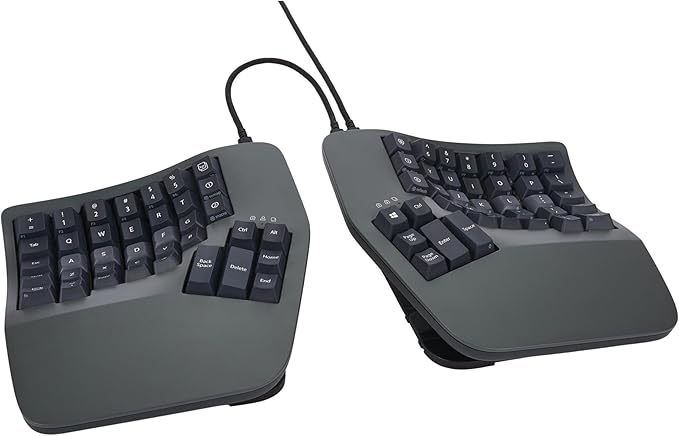Kinesis Advantage360 Split Ergonomic Keyboard - USB-C | Quiet Mechanical Switches | Fully Programmable | Contoured Shape | Adjustable Tenting | PBT Keycaps