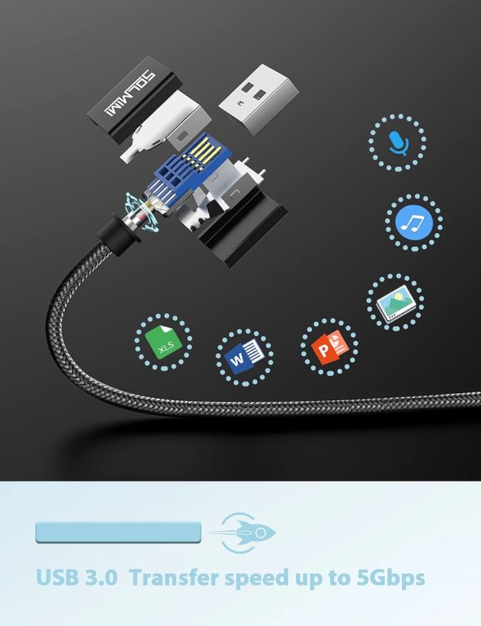 USB-C to USB 3.0 Adapter (20cm), USBC Female to USB Male Adapter, USB-A to USBC Convertor Compatible with iPad 2018,Samsung Galaxy Note 10 S21 S20 S20+ 20+ Ultra(Net Cord Length 15cm)