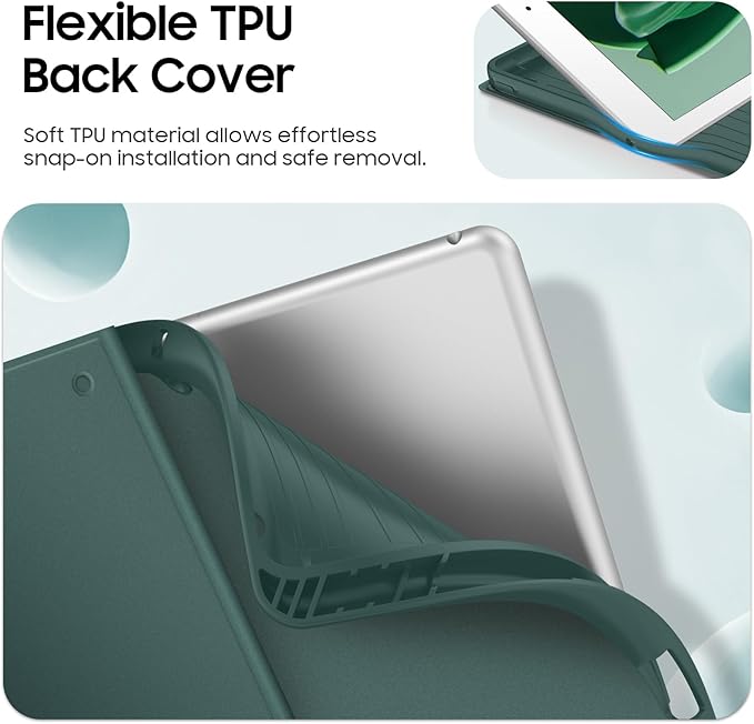 FINTIE Backlit Keyboard Case for iPad 9th / 8th / 7th Generation (2021/2020/2019) 10.2 Inch, Soft TPU Back Cover with 7 Colors Backlight Magnetically Detachable Bluetooth Keyboard, Midnight Green