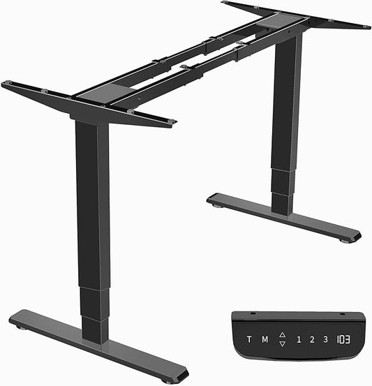VIVO Electric Sit Stand Dual Motor Desk Frame for 40 to 84 inch Table Tops, 3 Stage Legs, Height Adjustable, Memory Controller, Frame Only, Black, DESK-EV02RB