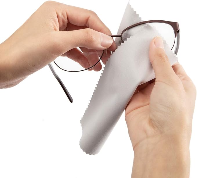 Eyeglass Cleaning Cloth Glasses Cleaner 12Pack Microfiber Lens Eyewear Sunglasses Wipes Clean Jewelry Screen Camera Lint Free Thick 5x6 Inch (Grey, 6x7)