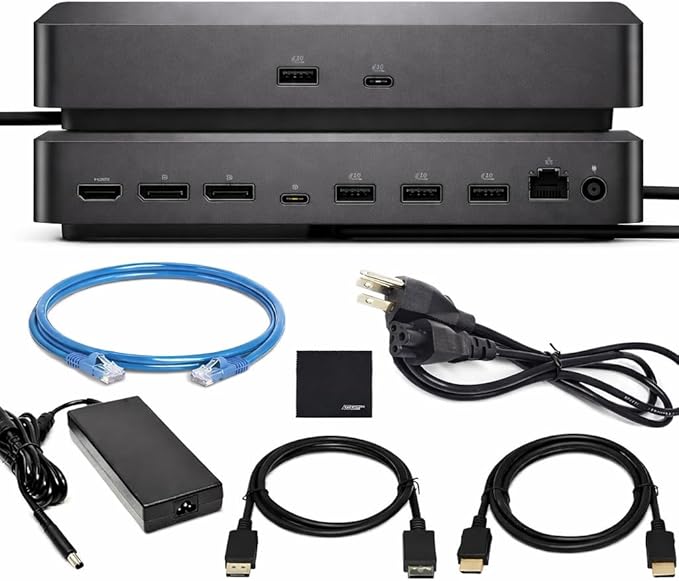 Dell Pro Smart Dock WD25 Bundle with 6 USB Ports, up to 100W Power delivery Includes Display Port Cable + ZoomSpeed HDMI Cable + Ethernet Cable + Cleaning Cloth, Supports Up to 4 WQHD 60Hz Displays