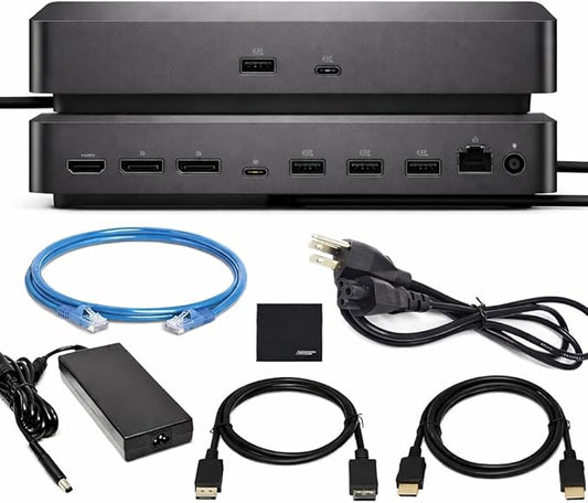 Dell Pro Smart Dock WD25 Bundle with 6 USB Ports, up to 100W Power delivery Includes Display Port Cable + ZoomSpeed HDMI Cable + Ethernet Cable + Cleaning Cloth, Supports Up to 4 WQHD 60Hz Displays