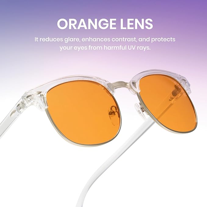 Cyxus Orange Blue Light Blocking Glasses for Men Women Gaming Glasses Redece Eye Strain Sleep Better 8056Z76