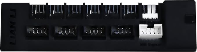 Lian Li Universal USB & PWM Fan Hub, Fan Controller with 4 USB Headers - 6 Fan Ports - Magnetic Mounting - 5V/4PIN - PSU/Motherboard Universal Case Compatibility - Black (EG-HUB01B)