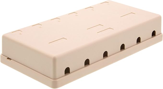 Networx® 6-Port Ethernet Keystone Jack Surface Mount Box, Unloaded, Ivory