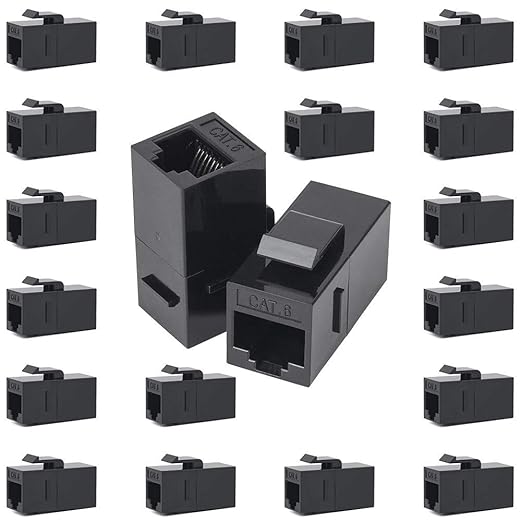 60 Pack Ethernet Couplers RJ45 Cat6 Keystone Coupler Cat5 Cat5e Keystone Jack Female to Female