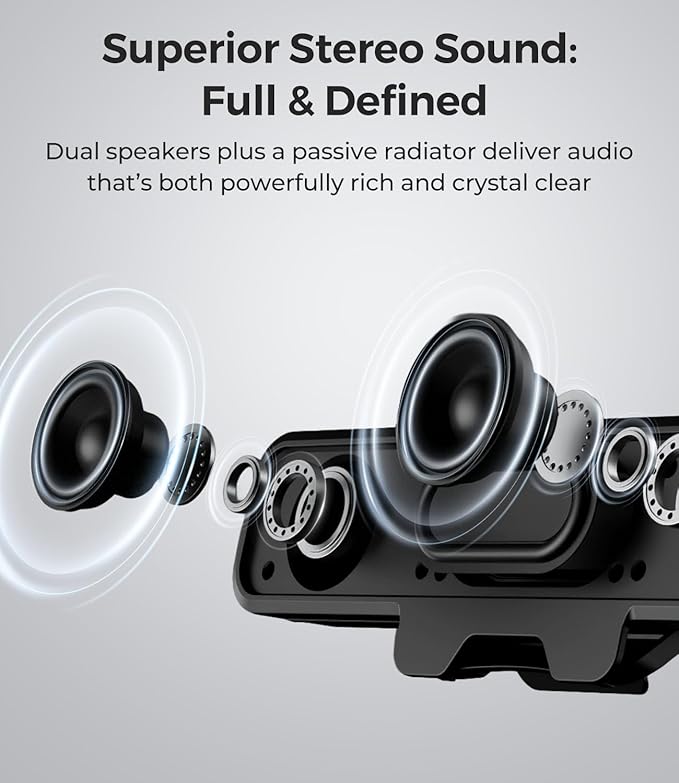 USB Computer Speakers with Detachable Microphone, Plug and Play Desktop Speaker with Monitor Clip, Stereo Sound & Bass, Suitable for PC, PS5, Switch 2 and Laptop