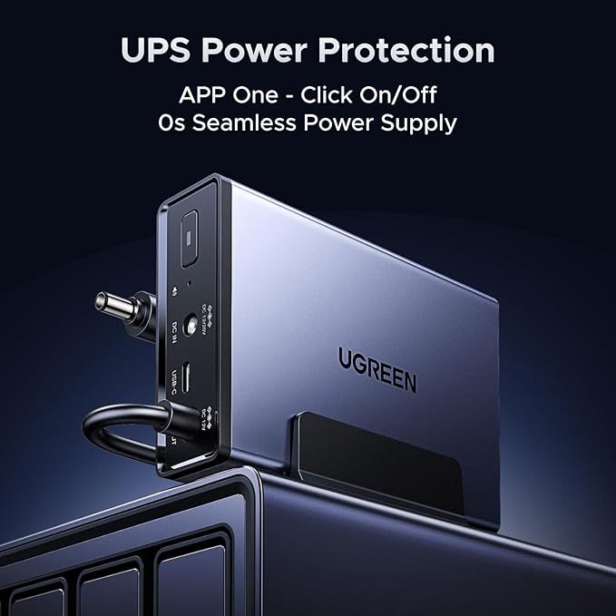 UGREEN NAS US3000, 12000mAh Uninterruptible Battery Power Supply Bundle with UGREEN NAS DXP4800 Plus 4-Bay with136TB Storage Capacity.
