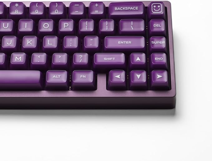 ULTRAEQUIP Purple Jade Keycaps 142 Keys Double Shot PBT Keycaps RSA Profile, Translucent Green Shine Through, Custom Set for ISO ANSI 60, 75, 80, 95, 100% Mechanical Keyboard