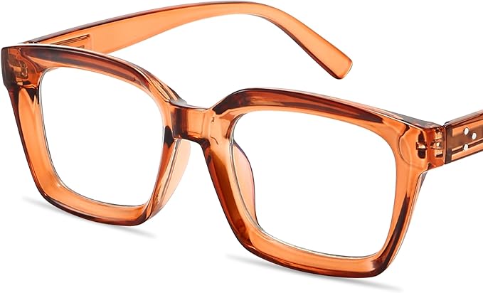 IBOANN Oversized Blue Light Glasses for Woman, Funky Fashion Glasses With Preppy Look, Reduce Screen Fatigue Computer Glasses
