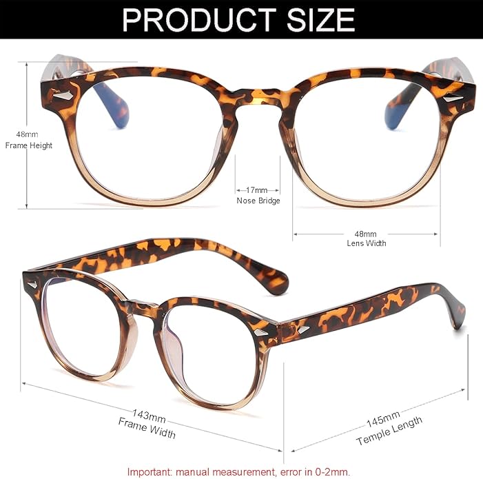 NIDOVIX Retro Round Blue Light Blocking Glasses for Men Women, Vintage Frame Non-prescription Computer Reading Eyeglasses