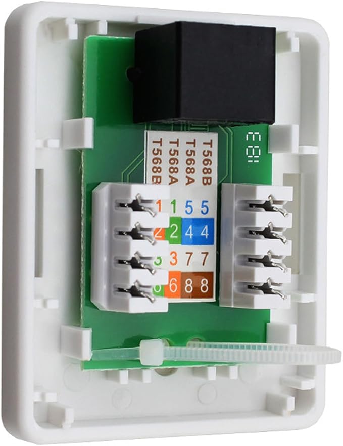DZS ELEC Cat6 RJ45 Surface Snap-on Mount Box Network Single Port Desktop Box for House Wiring Network Remodelling Conference Room Wiring