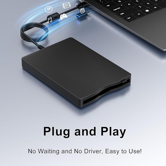 Floppy Disk Reader,External Floppy Drive, 3.5" USB &Type C Floppy Disk Reader Portable 1.44 MB FDD for PC, Laptop and Desktop Compatible with Windows 2000/XP/Vista/7/8/10/11