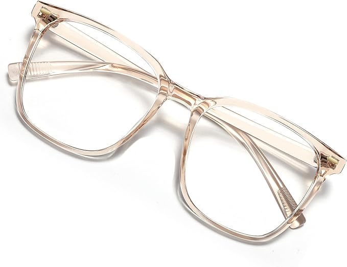 Oversized Square Blue Light Blocking Glasses for Women Men, Anti-Fatigue Computer Monitor Glasses Reduce Eye Strain