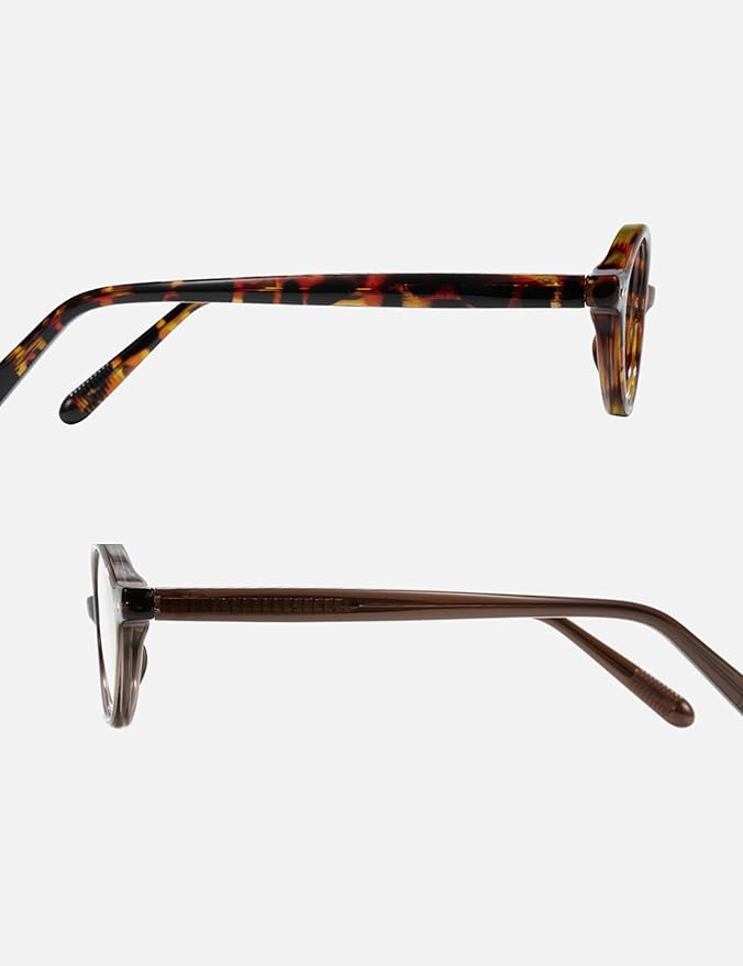 Slocyclub 2pack Oval Blue Light Blocking Glasses for Women Men, Small 90s Retro Oval Frame Bluelight Glasses for Gaming/Computer/Screen(Whiskey Tortoise Crystal Smoky Brown)