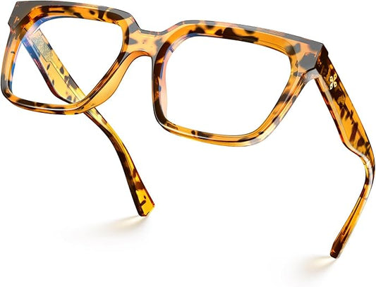 VISOONE Rectangle TR90 Blue Light Blocking Glasses Computer Eyewear with Preppy Look for Women and Men Cougar