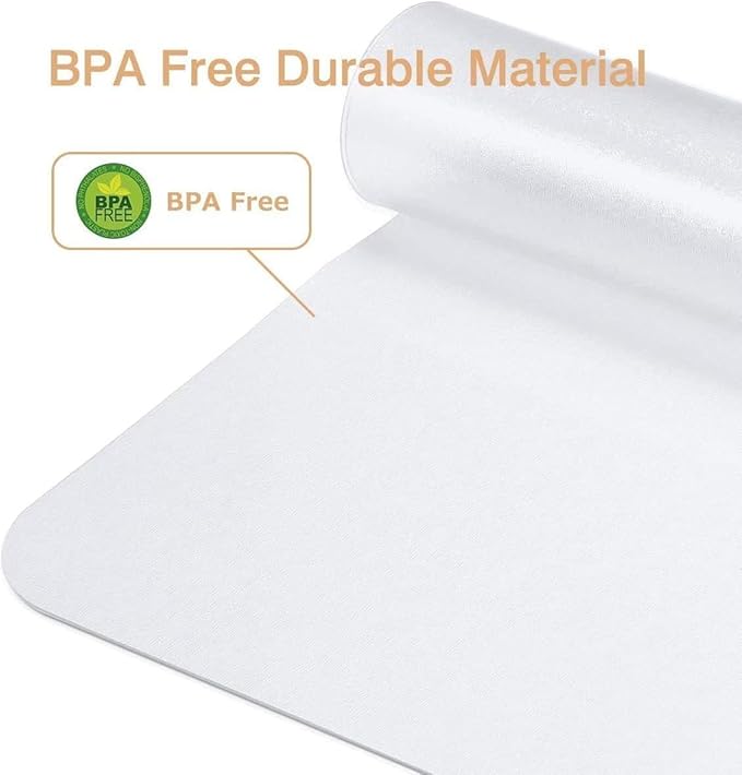 NATRKE Clear Desk Mat Pad, 31.5"x15.7" Large Transparent Computer Desk Mat Plastic Desktop Protector, PVC Writing Pad Round Edge, Waterproof Wipeable Non-Slip Table Protector for Home Office, Frosted