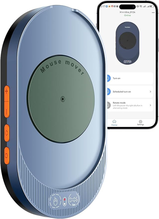 Vaydeer M4 Utra Mouse Mover with APP, Undetectable Mouse Jiggler Device with Remote Control and Timer Function, Driver-Free Shaker Wiggler Mouse Movement Simulation for Computer Awakening-Olive Green