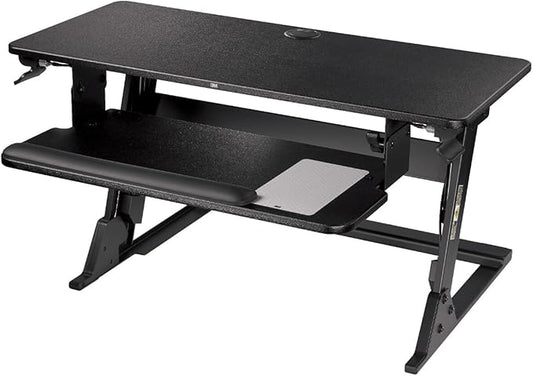 3M Precision Standing Desk Converter, Sit to Stand Ergonomic Work Station, Height Adjustable Desktop Riser, Black