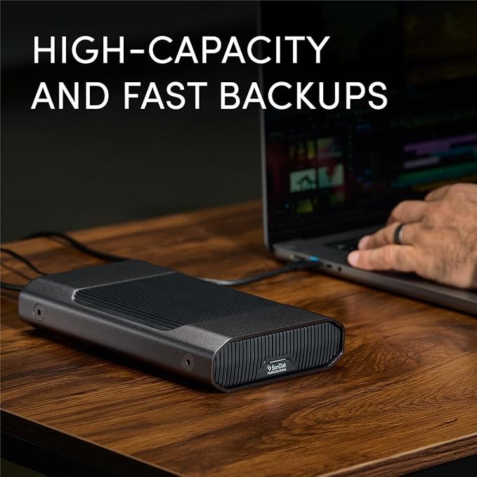 SanDisk Professional 4TB G-Drive Enterprise-Class External Desktop Hard Drive - 7200RPM Ultrastar HDD Inside, USB-C (10Gbps), USB 3.2 Gen 2, Mac Ready - SDPHF1A-004T-NBAAD