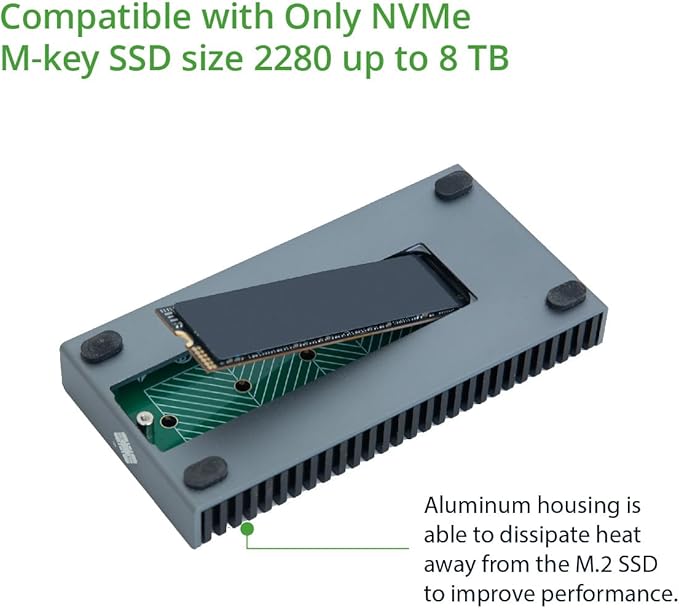 Portable NVMe USB4.0 (USB-C) SSD Ultra Fast External SSD Drive Aluminum Enclosure