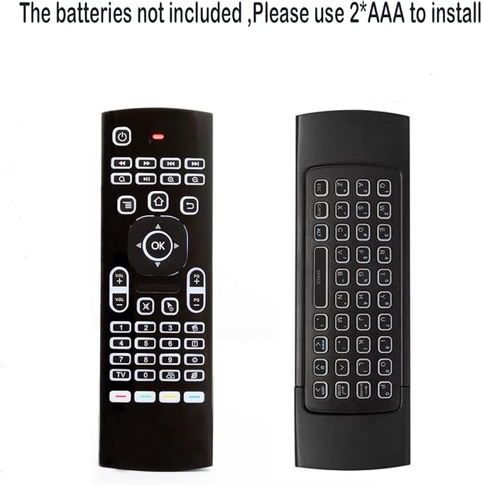 MX3 Pro Mini Keyboard Backlight Fly Remote Mouse,Android TV Remote Control,IR Learning Mini Wireless Keyboard for Android TV Box.HTPC.IPTV,Networked Set-top Box,Mini PC(Battery not Included)