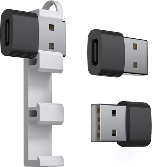 USB to USB C Adapter,3Pack USBC Female to USB A Male with Convenient Carrier, Type C Converter for iPhone 17/16/15/14/13/12, iPad, iWatch, AirPods,Galaxy S25/S24 (Black)