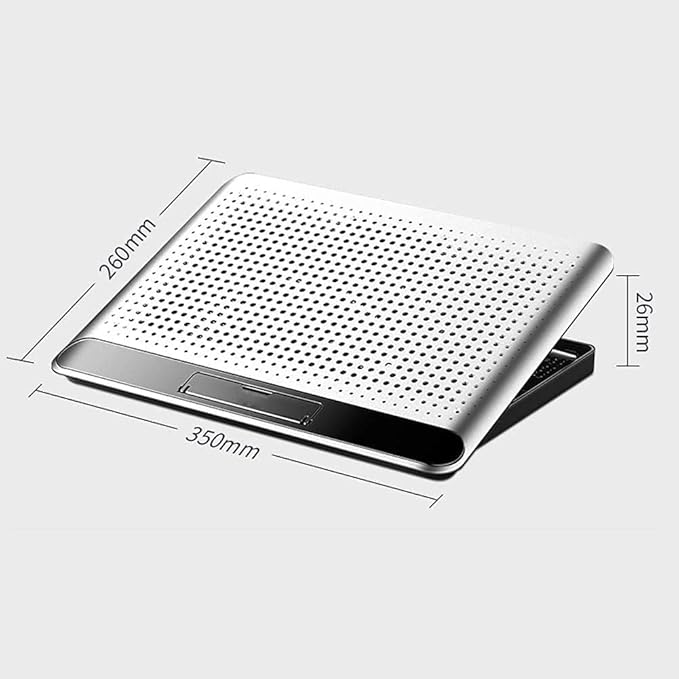 Laptop Cooling Pad, Gaming Cooling Fan Stand for 10-17 Inch Notebook, Portable USB Powered Notebook Cooler Pad with Multi-Angle Adjustable Height Stand (Silver)