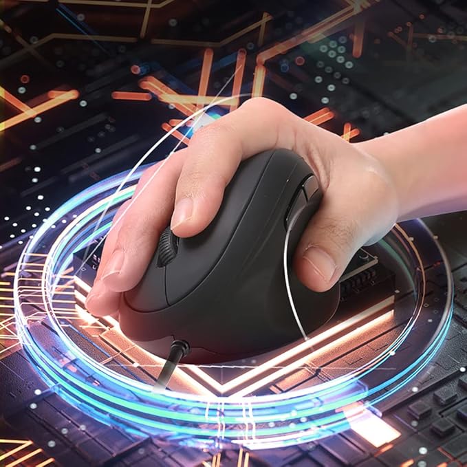Wired Ergonomic Mouse, Optical Vertical Mouse with 3 Adjustable 800/1200/1600, 6 Buttons USB Computer Mouse