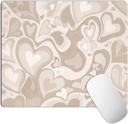Abstract Modern Mousepad,Cute Small Heart Mouse Pad,Square Waterproof Non-Slip Rubber Base Mouse Pad for Office Laptop,Gaming Mousepad Cloth Computer Mouse Pads for Wireless Mouse