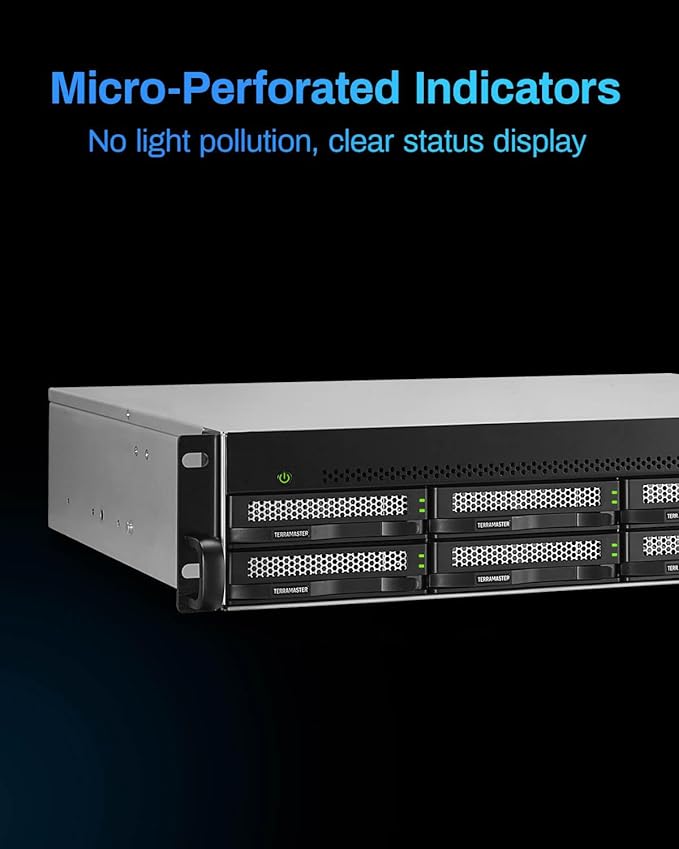 TERRAMASTER U8-500 Plus NAS Storage - 8Bay Core i7 1255U 10-Cores 12-Threads CPU, 16GB DDR5 RAM, Dual 10GbE Ports, 2U Rack Mount Network Attached Storage Peak Performance for Business (Diskless)