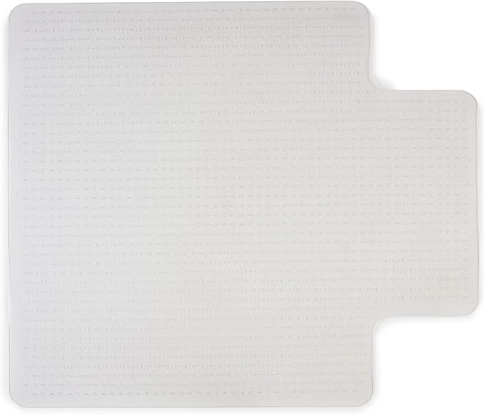 Staples Office Chair Mat, Clear Floor Mats with Lip, Medium-Pile Carpets, Extended Under-Desk Coverage, 53 x 45 Inch, Smooth Glide