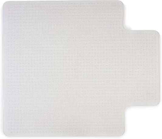 Staples Office Chair Mat, Clear Floor Mats with Lip, Medium-Pile Carpets, Extended Under-Desk Coverage, 53 x 45 Inch, Smooth Glide
